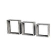 WANDREGALSET 3-teilig Grau - Grau, Design, Holzwerkstoff (30/27/24/12/12/12/30/27/24cm) - Carryhome