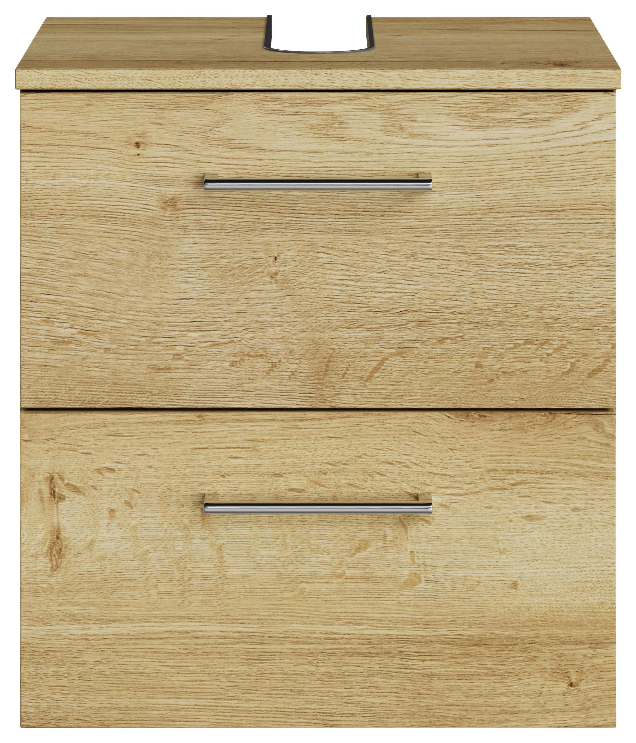 WASCHBECKENUNTERSCHRANK 45/49,8/38,3 cm  - Chromfarben/Wildeiche, KONVENTIONELL, Holzwerkstoff/Metall (45/49,8/38,3cm) - Sadena