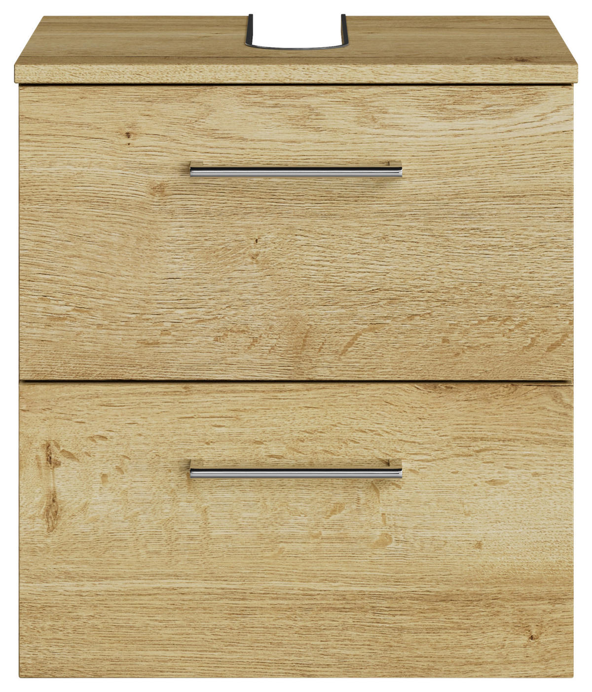 WASCHBECKENUNTERSCHRANK 45/49,8/38,3 cm  - Chromfarben/Wildeiche, KONVENTIONELL, Holzwerkstoff/Metall (45/49,8/38,3cm) - Sadena
