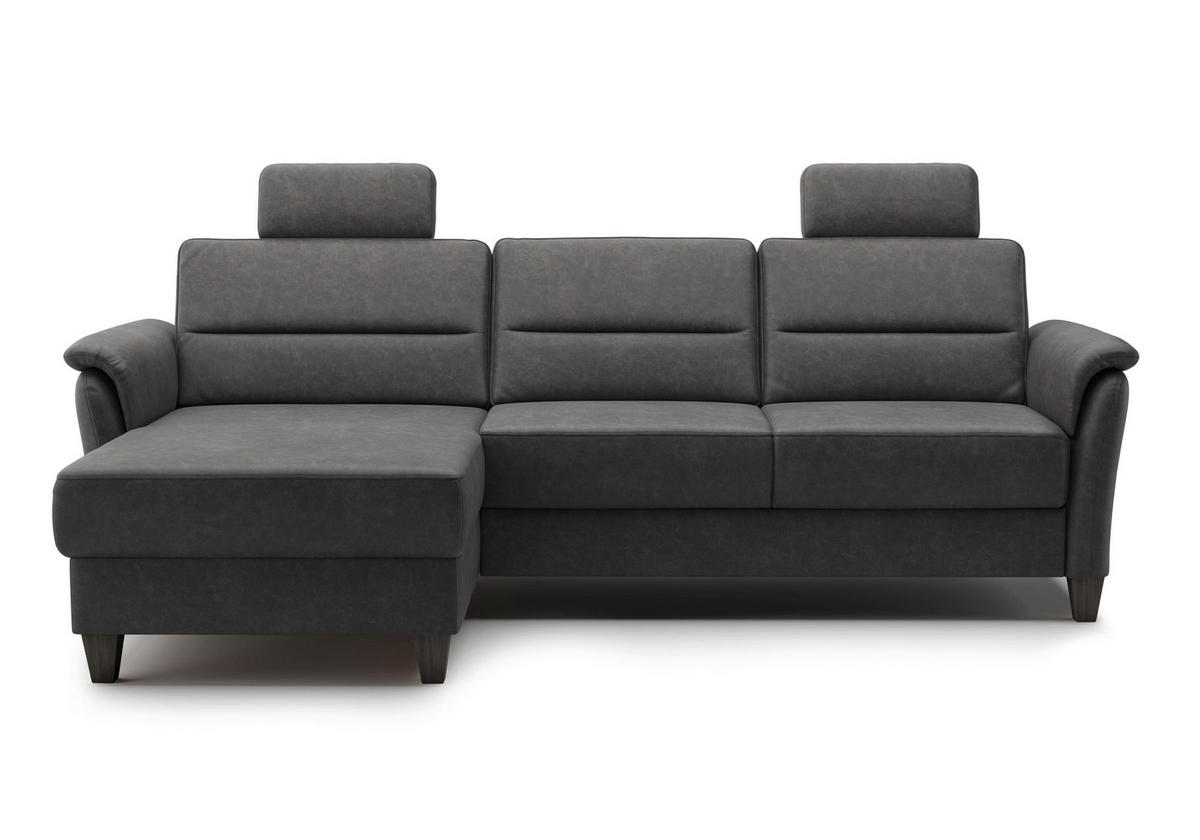 ECKSOFA PALMERA V Anthrazit Mikrofaser  - Wengefarben/Anthrazit, KONVENTIONELL, Holz/Textil (163/244cm) - Sit & More