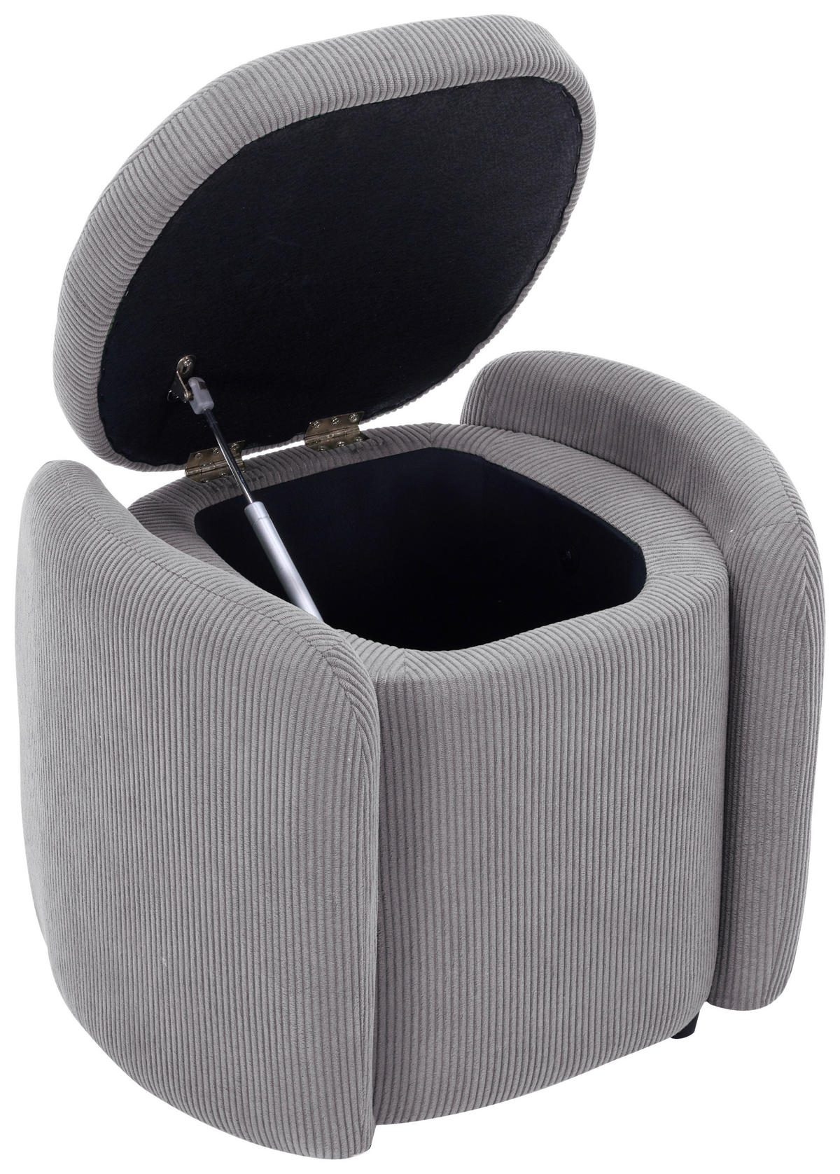HOCKER in Textil Hellgrau  - Hellgrau/Schwarz, Design, Kunststoff/Textil (57/47/42cm) - P & B