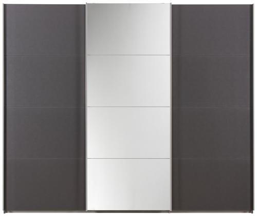 FÜGGESZTETT TOLÓAJTÓS SZEKRÉN szürke  - króm/szürke, Design, faalapú anyag/Üveg (270/230/62cm) - Xora