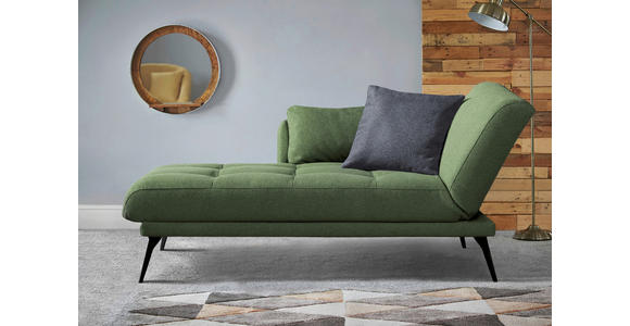 RÉCAMIERE Amira in Dunkelgrün  - Dunkelgrün/Schwarz, KONVENTIONELL, Textil/Metall (200/85/106cm) - Novel