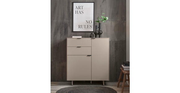 SCHUHSCHRANK  in 96/109/38 cm  - Kaschmir/Schwarz, Design, Holzwerkstoff/Metall (96/109/38cm) - Voleo