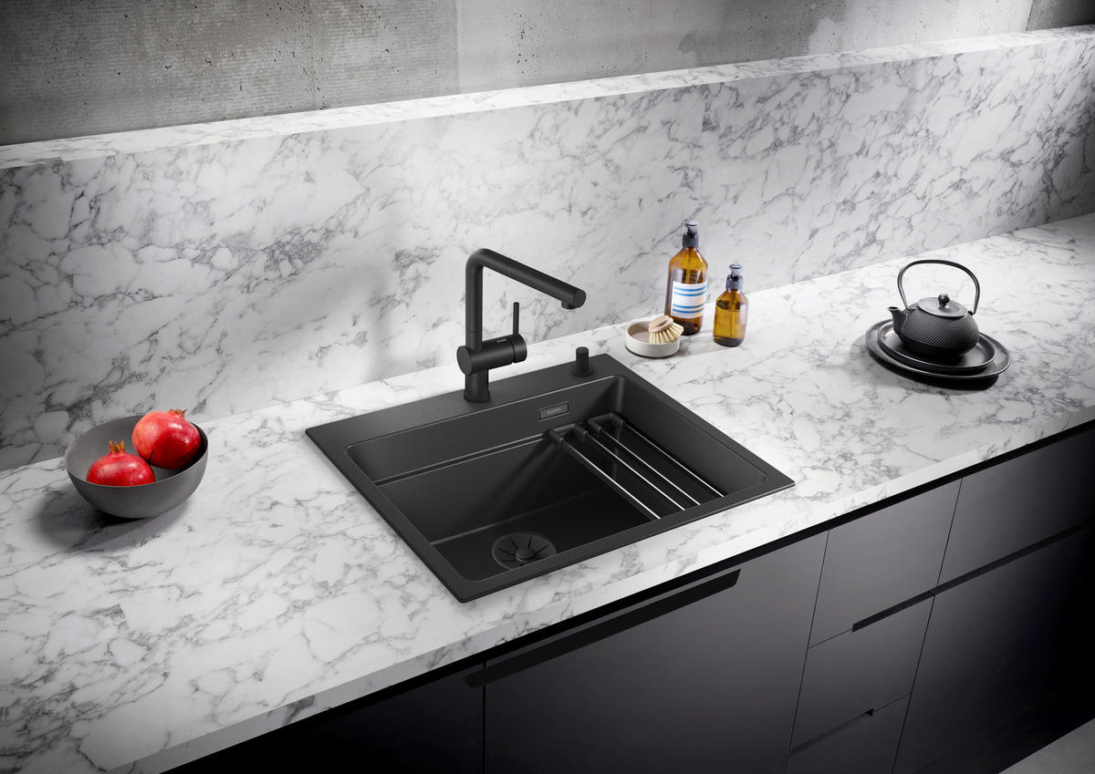 SPÜLE 525889  - Schwarz, Basics, Stein (60/22/51cm) - Blanco