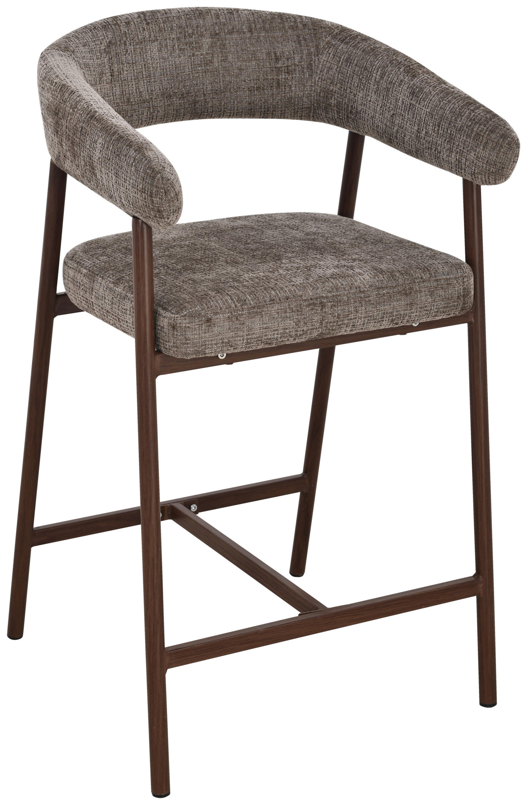 BARHOCKER in Braun, Walnussfarben  - Walnussfarben/Braun, MODERN, Holz/Textil (53/93/55cm) - Livetastic