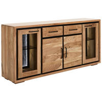 SIDEBOARD  in 170/80/40 cm  - Schwarz/Akaziefarben, LIFESTYLE, Glas/Holz (170/80/40cm) - Landscape