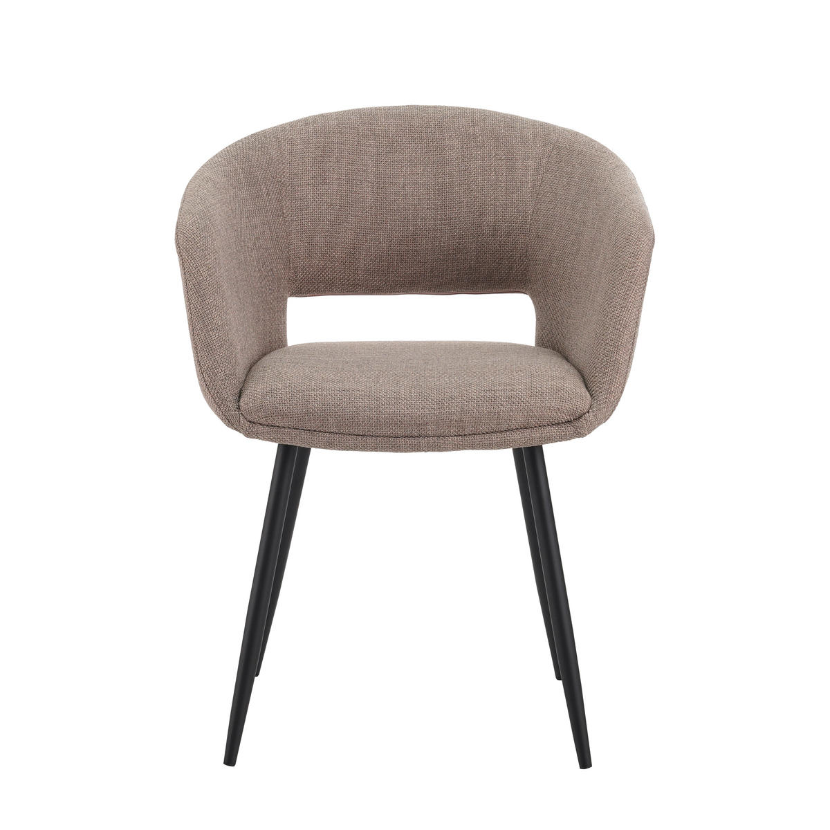 ARMLEHNSTUHL Webstoff Taupe  - Taupe/Schwarz, MODERN, Textil/Metall (59/78/55cm) - MID.YOU