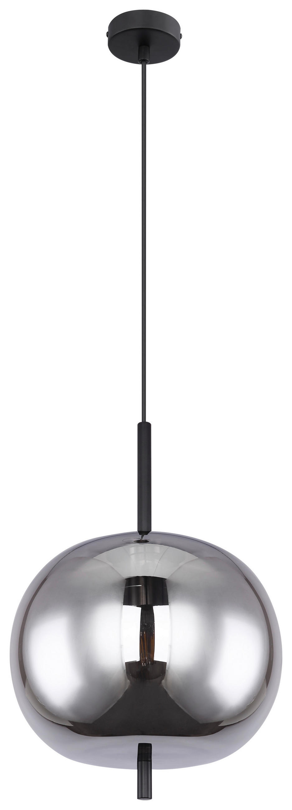 VISEČA SVETILKA 30/120 cm E27 - črna, Basics, kovina/steklo (30/120cm) - Globo