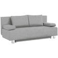 SCHLAFSOFA  in Flachgewebe Hellgrau  - Chromfarben/Hellgrau, Design, Textil/Metall (197/88/89cm) - Xora