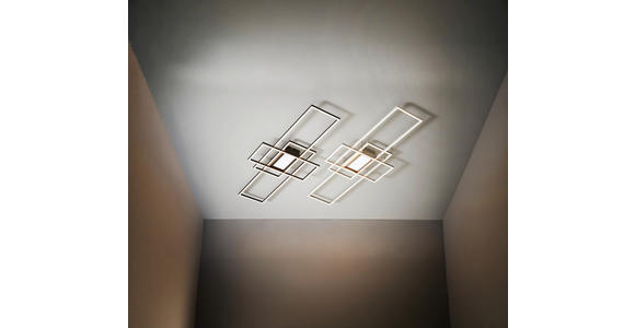 LED-DECKENLEUCHTE Irvine 70/30/6,2 cm  - Nickelfarben, Design, Kunststoff/Metall (70/30/6,2cm) - Novel