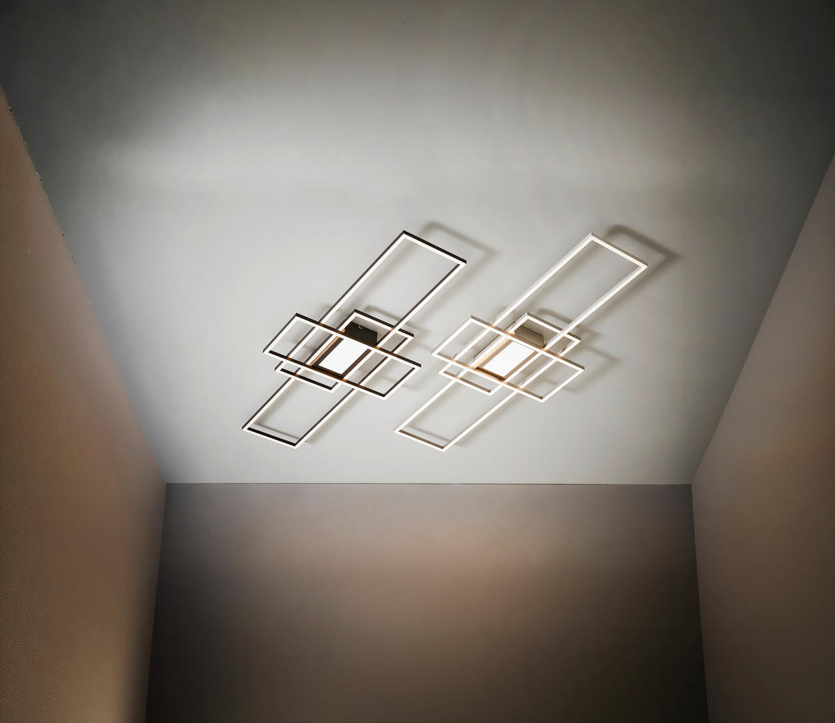 LED PLAFONJERA Irvine  - boja nikla, Dizajnerski, metal/plastika (70/30/6,2cm) - Novel