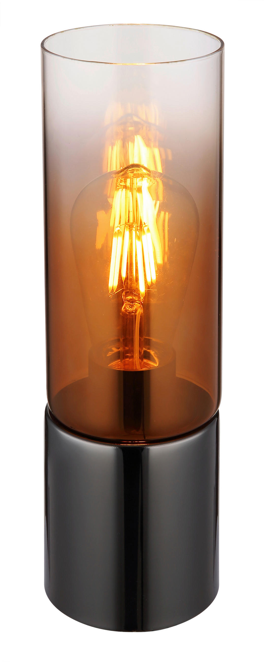 STOLNÍ LAMPA, E27, 9/9/30 cm - měděné barvy/černá, Konvenční, kov/textil (9/9/30cm) - Globo