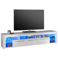 NISKA KOMODA   200/44/44 cm   bijela   - bijela, Basics, staklo/drvni materijal (200/44/44cm) - MID.YOU