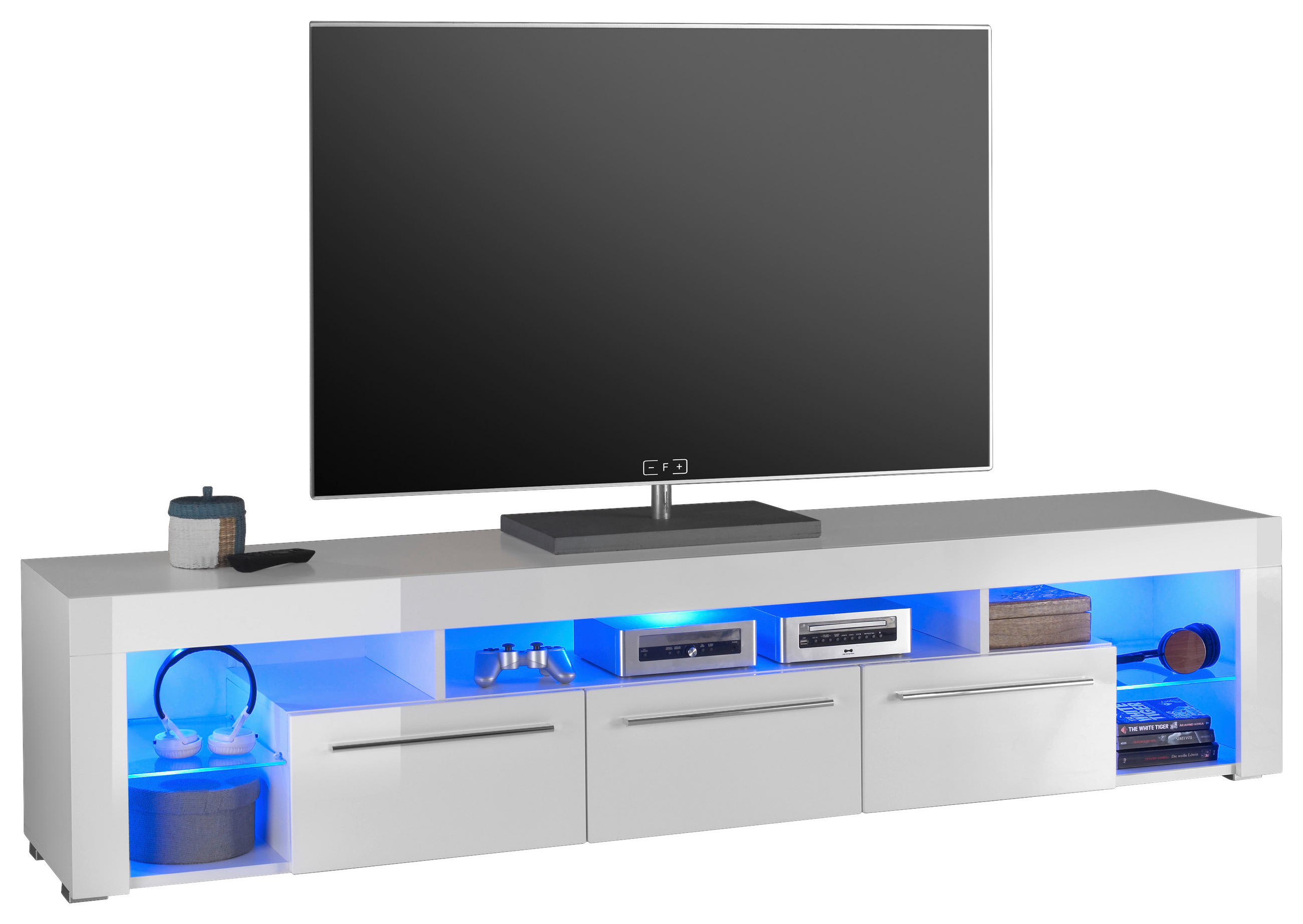 Lowboard B: 200 cm Weiß