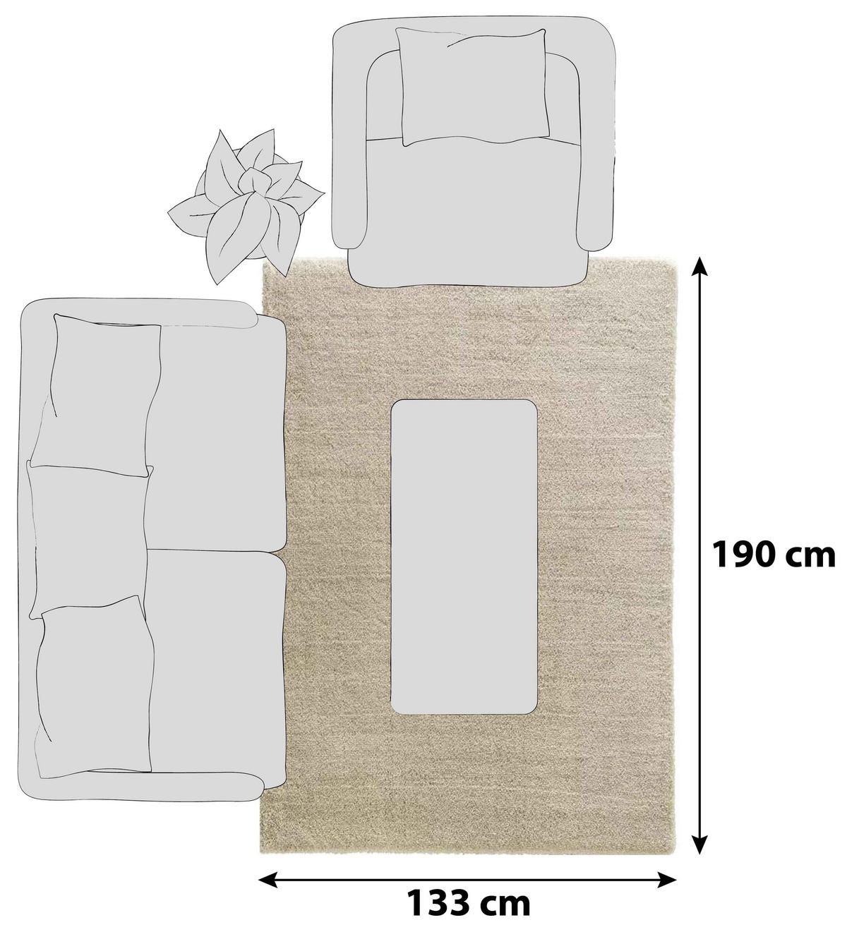 HOCHFLORTEPPICH 133/190 cm New Livorno Braun, Hellbraun  - Hellbraun/Braun, KONVENTIONELL, Textil (133/190cm)