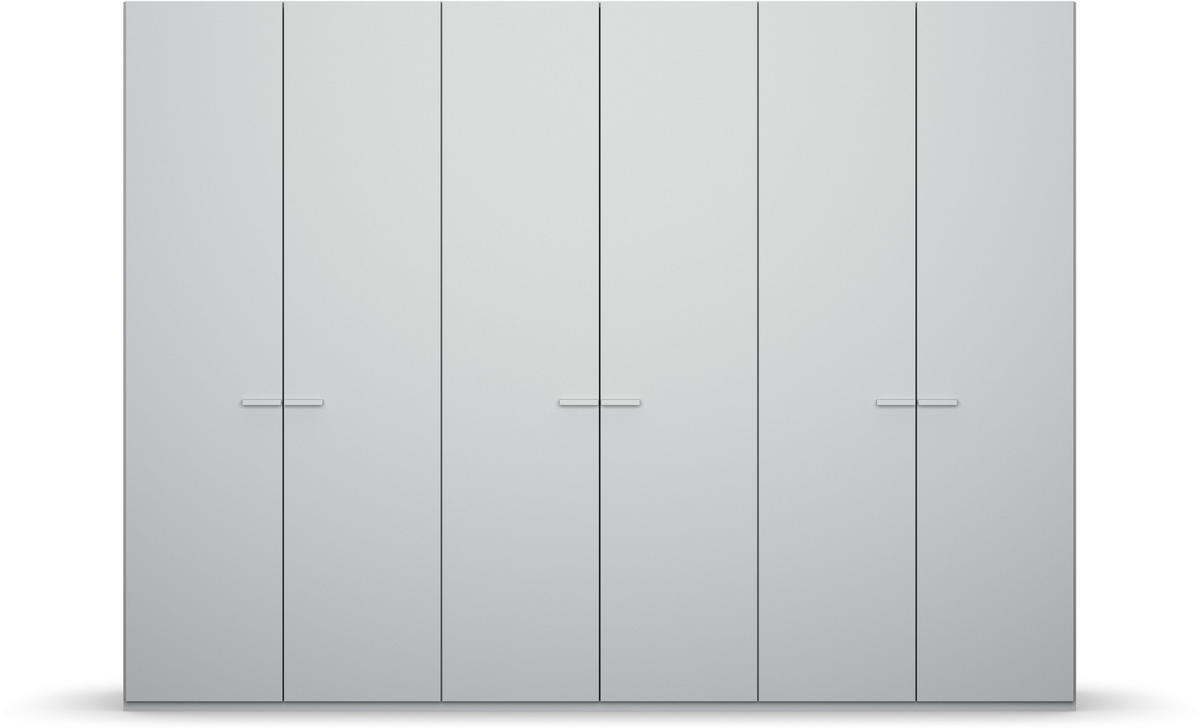 DREHTÜRENSCHRANK in Hellgrau  - Hellgrau, Trend, Glas/Holzwerkstoff (301/235/60cm) - Novel