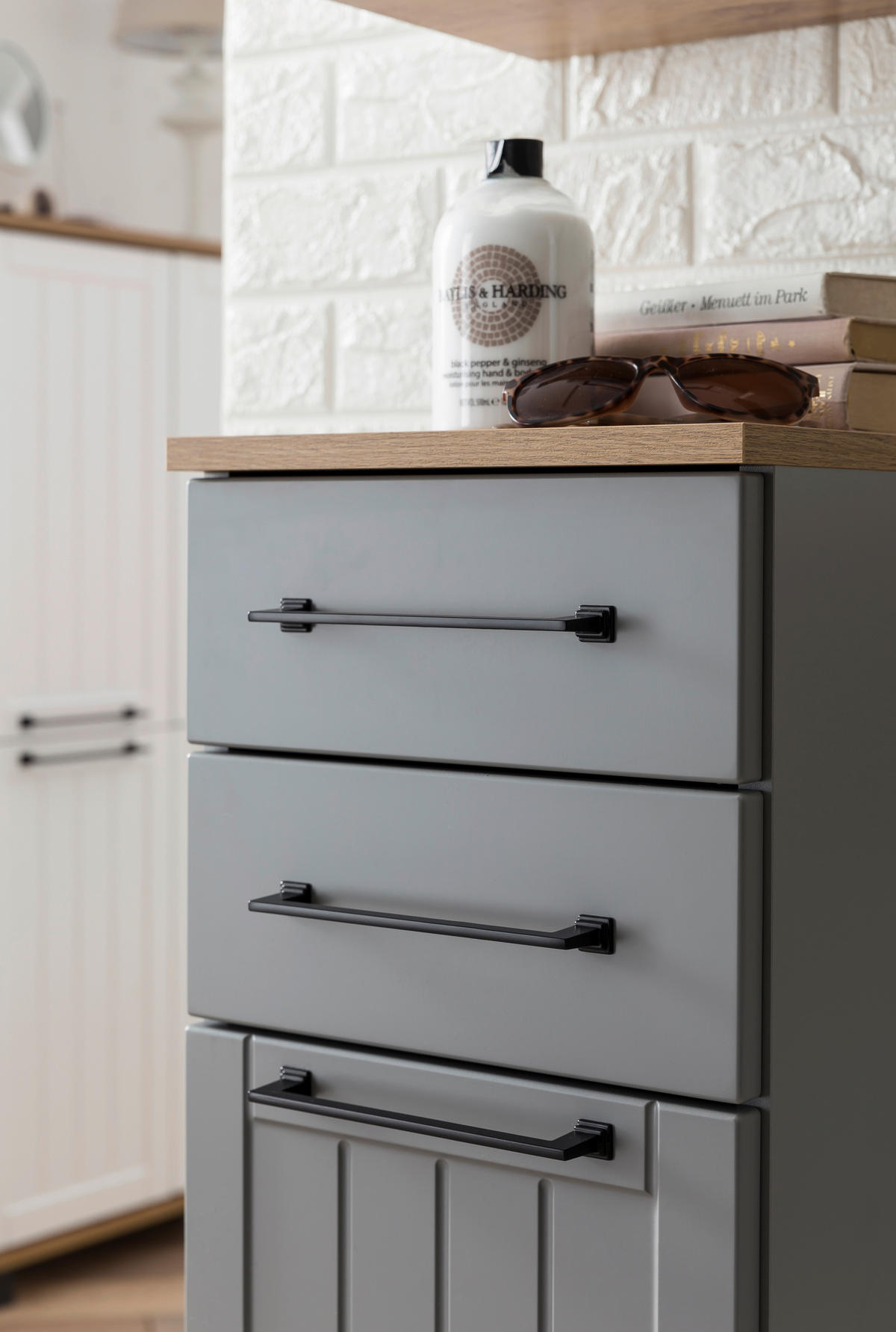 UNTERSCHRANK 30,3/88,1/32,6 cm   - Platinfarben/Eichefarben, MODERN, Holzwerkstoff/Kunststoff (30,3/88,1/32,6cm) - Stylife