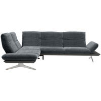 ECKSOFA  in Flachgewebe Dunkelgrau  209/277 cm  - Edelstahlfarben/Dunkelgrau, Design, Textil/Metall (209/277cm) - Koinor