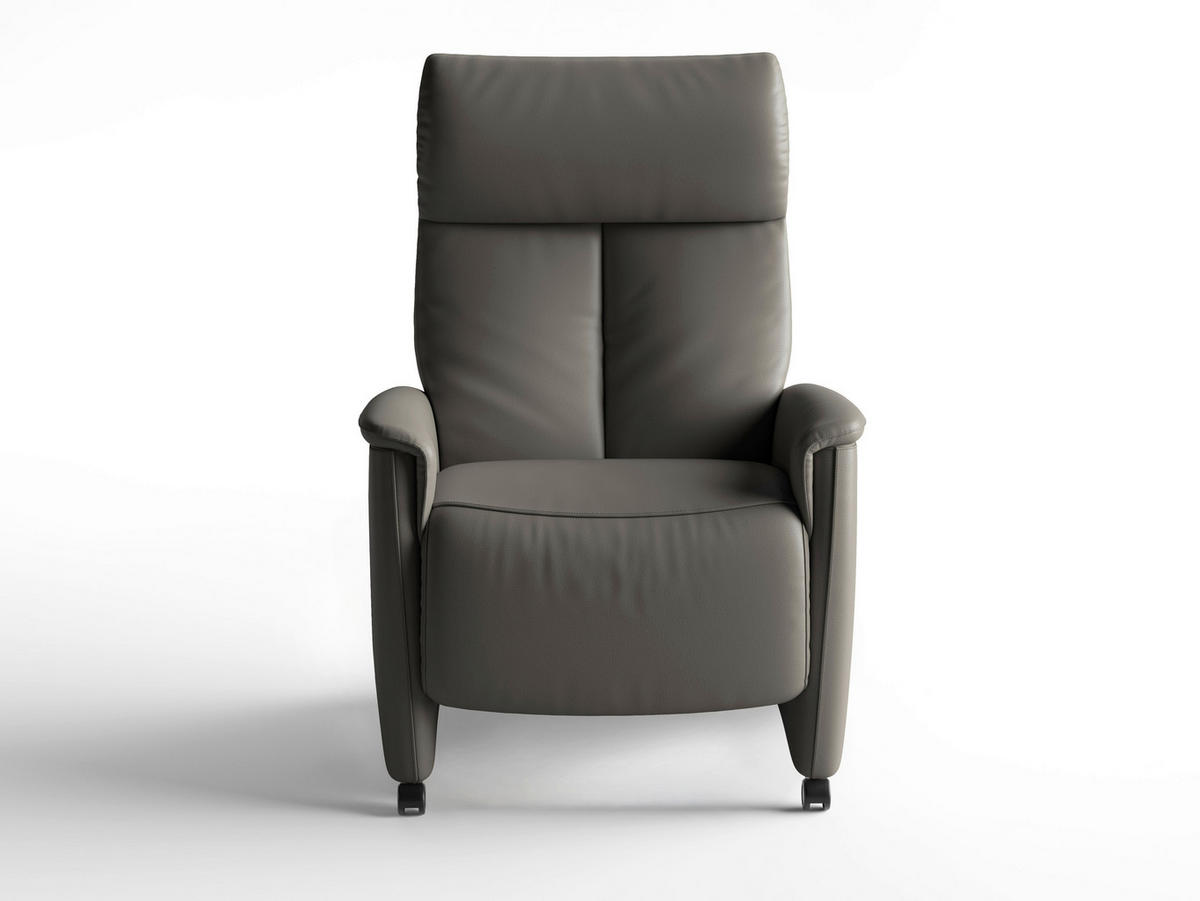 RELAXAČNÉ KRESLO, koža, antracitová - čierna/antracitová, Basics, koža/plast (76/112/84cm) - Sit & More