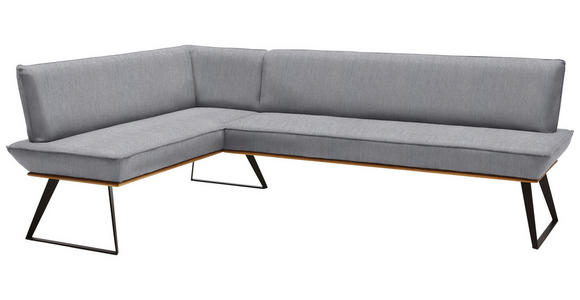 ECKBANK 163/223 cm in Grau, Schwarz, Eichefarben - Eichefarben/Schwarz, Design, Holz/Textil (163/223cm) - Voleo