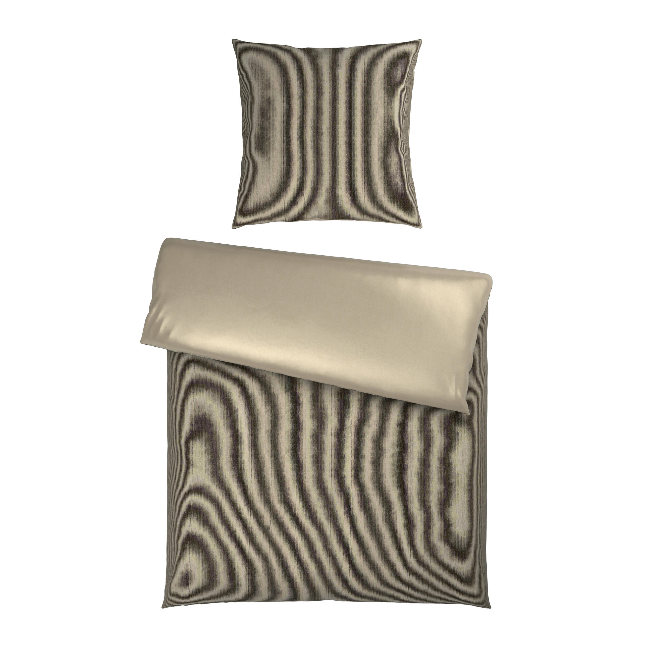 WENDEBETTWÄSCHE 2-teilig Satin 135/200 cm  - Taupe, Textil (135/200cm) - Bio:Vio