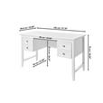 SCHREIBTISCH 130/59,6/76 cm  in Weiß  - Alufarben/Weiß, MODERN, Holzwerkstoff/Metall (130/59,6/76cm) - Novel