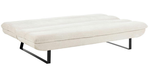 SCHLAFSOFA Flachgewebe Beige - Beige/Schwarz, KONVENTIONELL, Textil/Metall (200/91/124cm) - Carryhome
