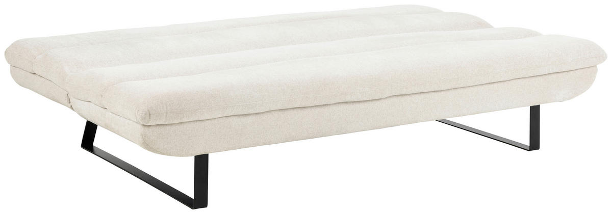 SCHLAFSOFA in Textil Beige  - Beige/Schwarz, Konventionell, Textil/Metall (200/91/124cm) - MID.YOU