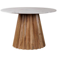ESSTISCH 115/76/115 cm Echtholz  Holz, Stein schnell aufzubauende und stabile Arbeitsfläche rund Naturfarben  - Naturfarben, Modern, Holz/Stein (115/76/115cm) - Livetastic