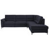 ECKSOFA Echtleder Dunkelblau  - Schwarz/Dunkelblau, Konventionell, Leder/Metall (290/249cm) - Beldomo Premium