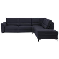 ECKSOFA Echtleder Dunkelblau  - Schwarz/Dunkelblau, Konventionell, Leder/Metall (290/249cm) - Beldomo Premium