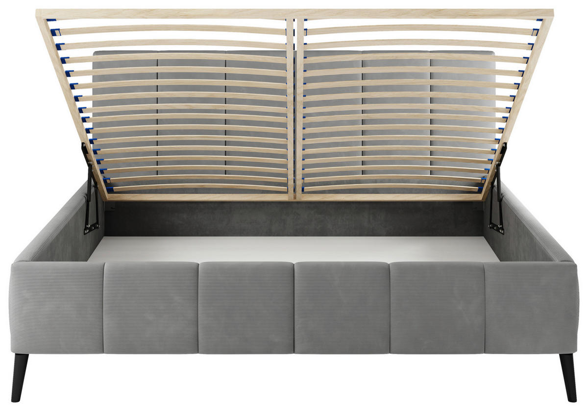 POLSTERBETT 160/200 cm  in Lila  - Lila/Schwarz, Trend, Holz/Textil (160/200cm) - home24