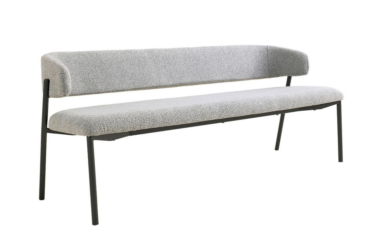 SITZBANK in Metall, Textil Grau  - Schwarz/Grau, MODERN, Textil/Metall (203/80/56cm) - Schöner Wohnen