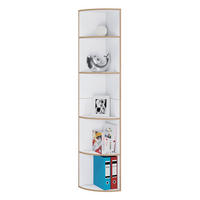 Etajeră De Colț 33/183/33 cm, alb, stejar miere,  - stejar miere/alb, Design, plastic/material pe bază de lemn (33/183/33cm) - Livetastic