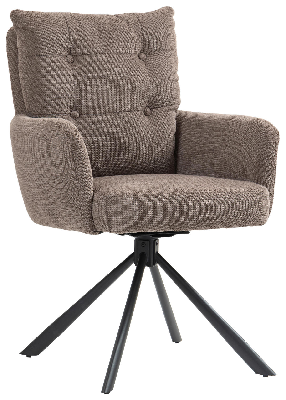 Armlehnstuhl Lina taupe  in Eisen  - Taupe/Schwarz, KONVENTIONELL, Textil/Metall (60/95/67cm) - MID.YOU