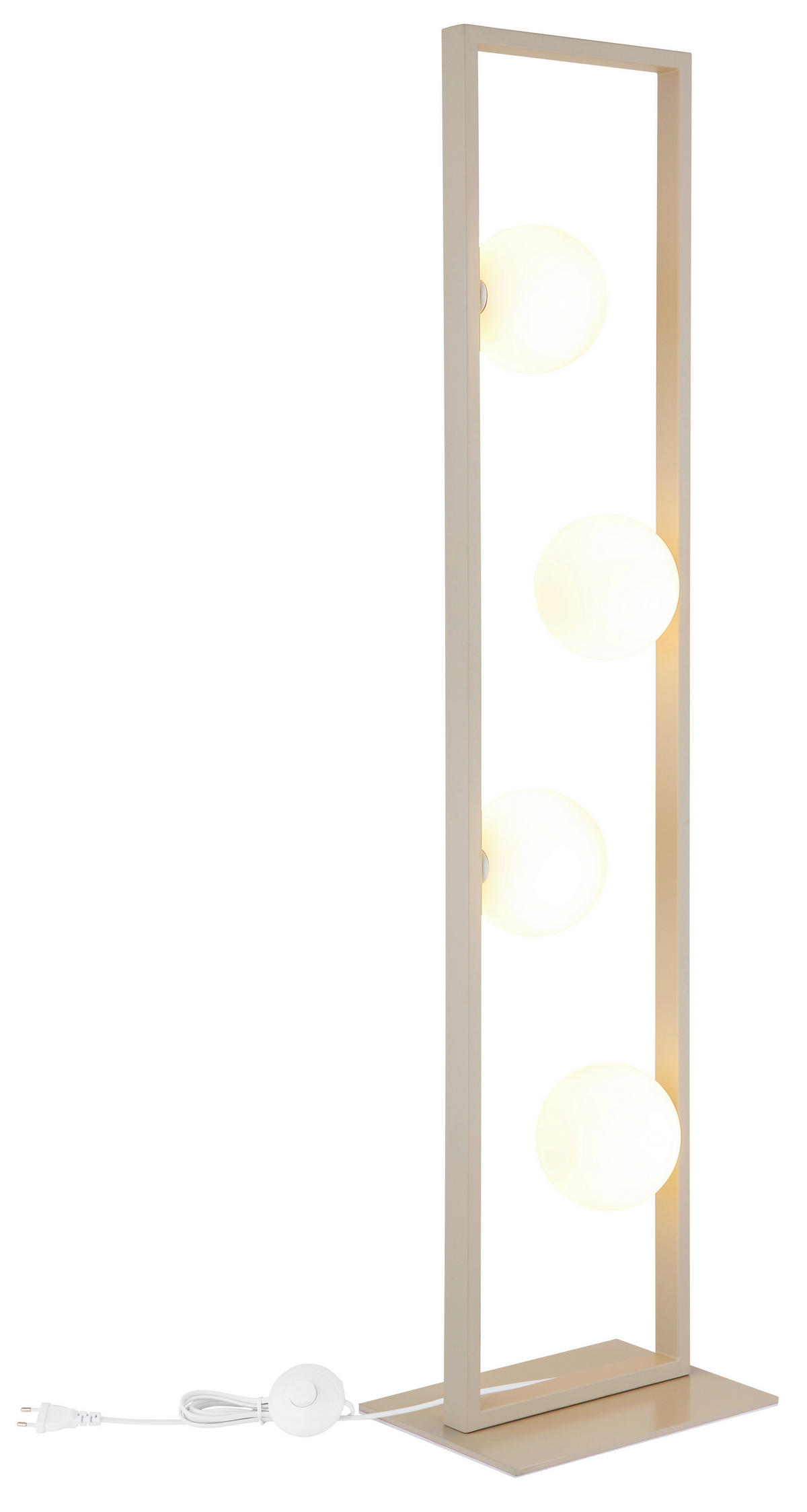 STOJACÍ LAMPA, 28/20/110 cm - bílá/pískové barvy, Design, kov/plast (28/20/110cm) - Globo