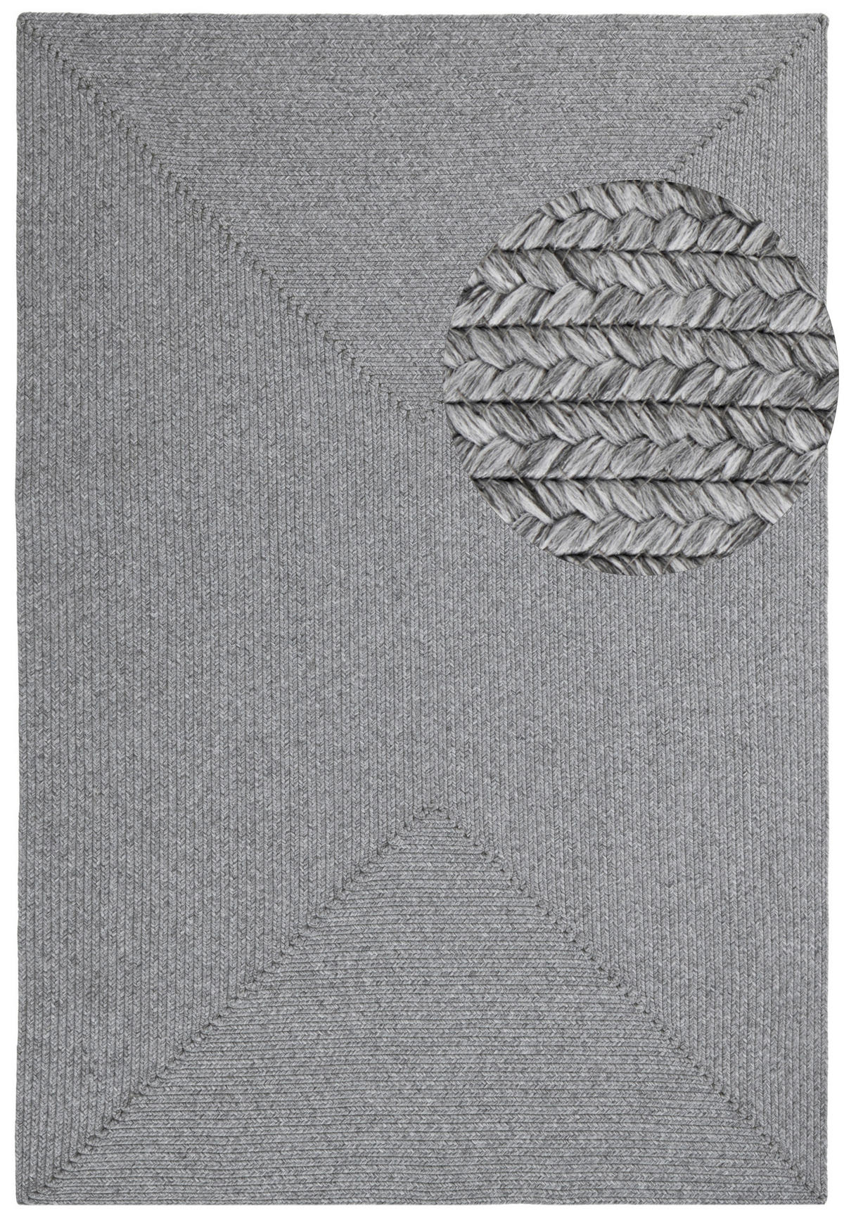 OUTDOORTEPPICH  für Terrasse und Balkon 200/290 cm Braided Hellgrau  - Hellgrau, Basics, Kunststoff (200/290cm) - Hanse Home