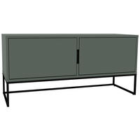 NÍZKÁ KOMODA, tmavě zelená, 118/57/43 cm - černá/tmavě zelená, Design, kov/kompozitní dřevo (118/57/43cm)