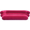 BIGSOFA in Velours Pink  - Pink/Schwarz, Trend, Kunststoff/Textil (250/77/130cm) - Bretz