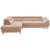 ECKSOFA Altrosa Webstoff  - Schwarz/Altrosa, Design, Textil/Metall (235/280cm) - Hom`in