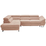 ECKSOFA in Webstoff Altrosa  - Schwarz/Altrosa, Design, Textil/Metall (235/280cm) - Hom`in