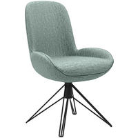 STUHL  Lederauswahl, Stoffauswahl, Typenauswahl, Sitzfläche 360° drehbar, automatische Rückholfunktion Chenille  - Graublau/Schwarz, Design, Textil/Metall (55/90/62cm) - Musterring