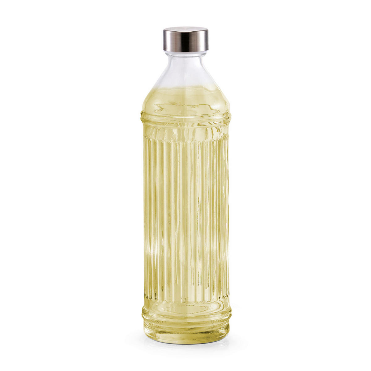 TRINKFLASCHE 0,97 l  - Transparent, Design, Glas (8,5/8,5/29,5cm)