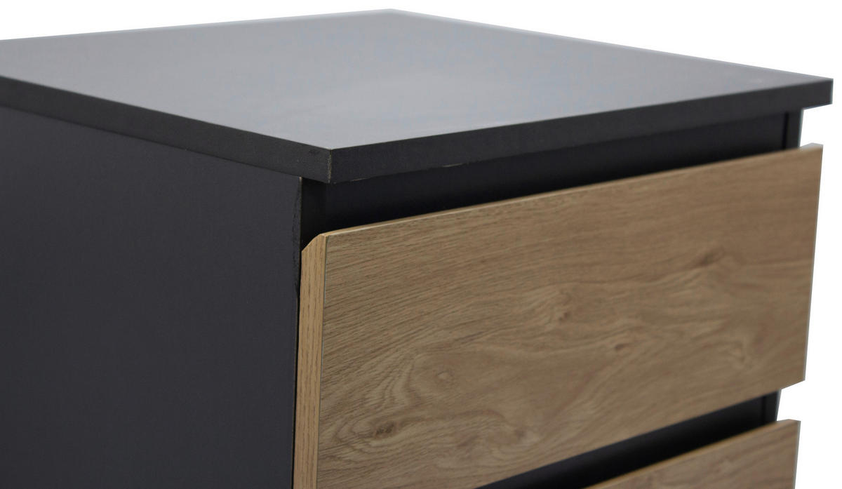 NACHTSCHRANK 39,7/57/35 cm, Anthrazit, Eiche Artisan,  - Anthrazit/Eiche Artisan, Basics, Holzwerkstoff (39,7/57/35cm) - Boxxx