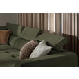 ECKSOFA in Struktur Olivgrün  205/284 cm  - Schwarz/Olivgrün, Design, Kunststoff/Textil (205/284cm) - Xora