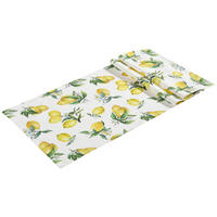 ÚZKY OBRUS, 140/40 cm, žltá, biela - žltá/biela, textil (140/40cm) - Esposa