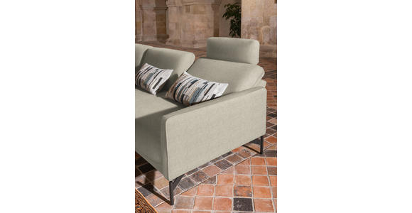 ECKSOFA in Flachgewebe Beige  - Anthrazit/Beige, Design, Textil/Metall (230/254cm) - Ambiente