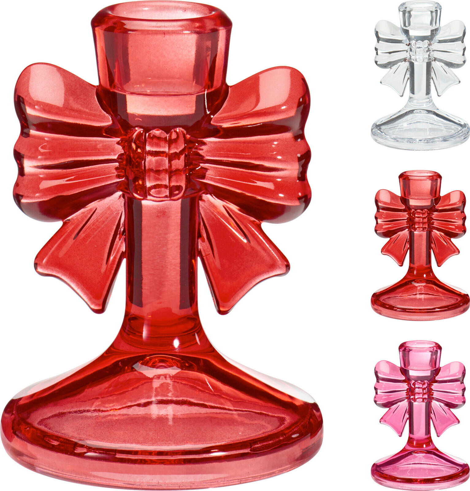 GYERTYATARTÓ - pink/piros, Basics, Üveg (10cm)