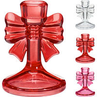 GYERTYATARTÓ - pink/piros, Basics, Üveg (10cm)